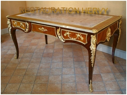 bureau plat bois de rose et palissandre